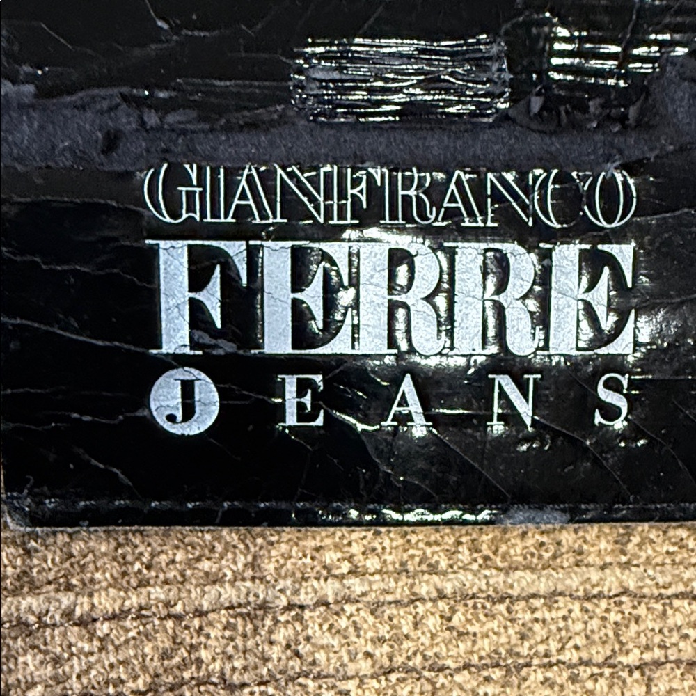 Gianfranco Ferre Men's Straight Jeans - Brown &Yellow with zip and metal studs - Picture 14 of 16